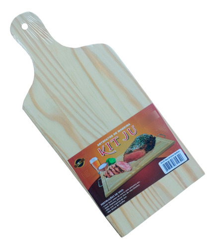 Tábua De Madeira Preparar Alimento Churrasco 16cmx35cm Talba Sem Desenho