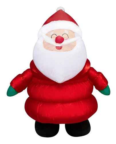 Inflable Navideño Santa Claus Con Chamarra Luz Led 1.20 Mt