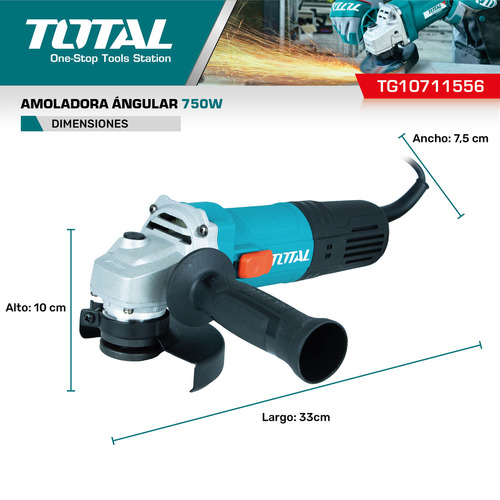 Imagen 5 de 6 de Amoladora Industrial Total TG10711556 - Turquesa - 220V - 240V - 50 Hz/60 Hz