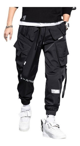 Lazhu Pantalones Cargo For Hombre Hip Hop Pantalones