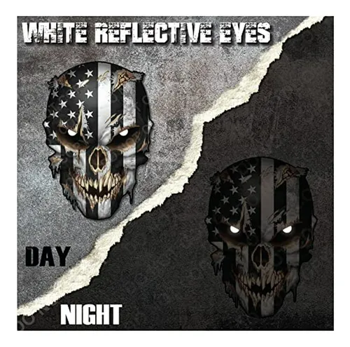 Calcomanía De Vinilo Con Cráneo Y Ojos Reflectantes De La Ba
