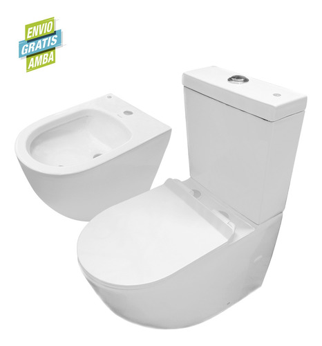 Combo Prunus Kentia Bidet 1 Agujero Inodoro Deposito Tapa *