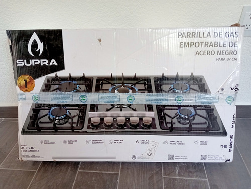 Parrilla De Empotrar De 5 Quemadores De Acero Negro Negro (Usado)