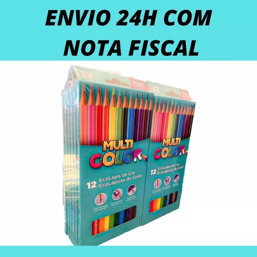 Lápis De Cor Multicolor Caixa Com 12 Cores