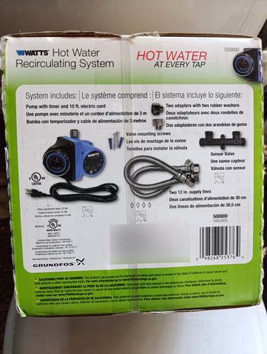 Bomba Wwatts 500800 De Recirculación De Agua Caliente