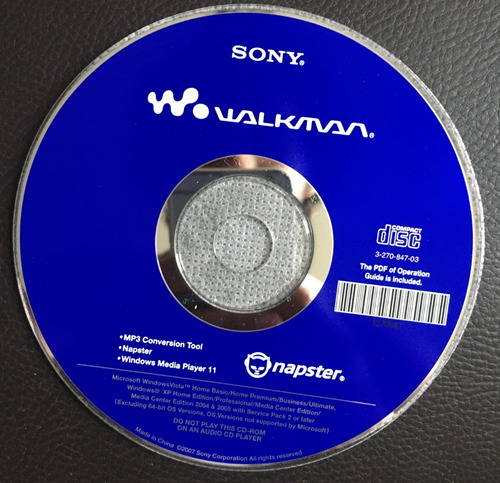 Cd Software De Walkman - Sony; Nuevo