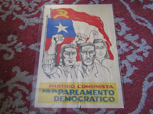 Cartel Partido Comunista De Chile Elecciones 1970 Original