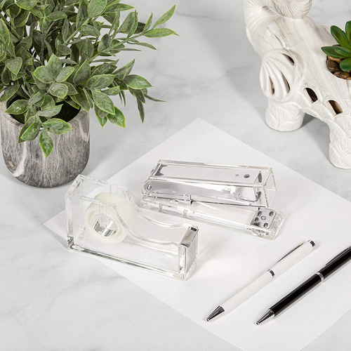 Staple Stick Office Supplies Designer - Acrylic Lucite Silv