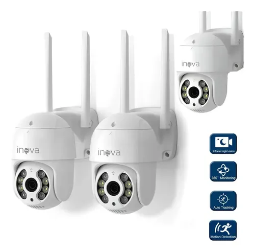Kit 3 Câmera Segurança Externa Ip Wi-fi Inteligente Com Alarme, 360° Full Hd Ptz