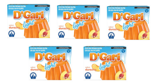 Gelatina D´gari Light Sabor Durazno 20 G (5 Piezas)