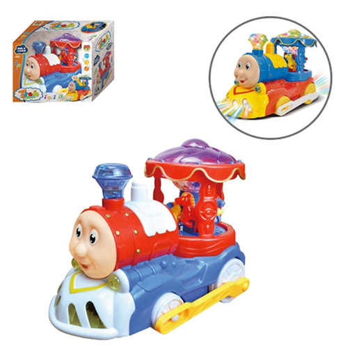 Trenzinho Carrossel Bate Volta Com Som E Luz Dm Toys Dmt5107 Cor Colorido Personagem Trem