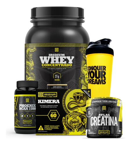 Combo Kimera + Whey Protein + Bcaa + Creatina + Coqueteleira