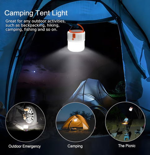 Linterna De Emergengia Carga Solar Para Campamento O Casa