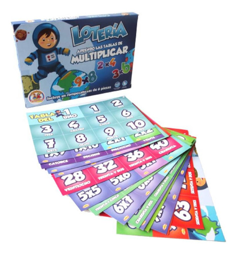 Juego Didáctico Niño Lotería Tablas Multiplicar Rompecabezas