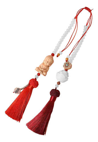 Accesorios Colgantes Para Espejo De Coche, Adorno Rojo