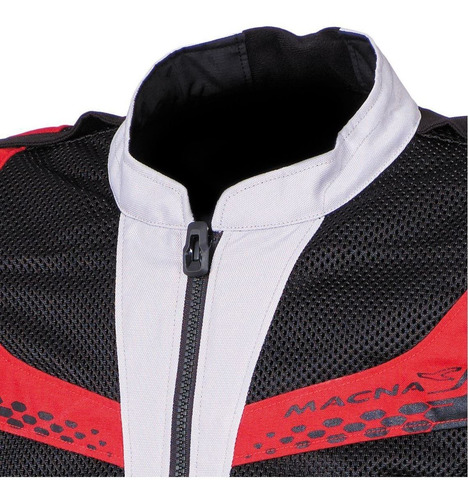 Imagen 2 de 10 de Campera Cordura Macna Furio Negro-gris-rojo