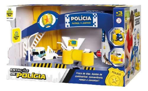 Estação De Policia Cenário Infantil Acessórios - Samba Toys