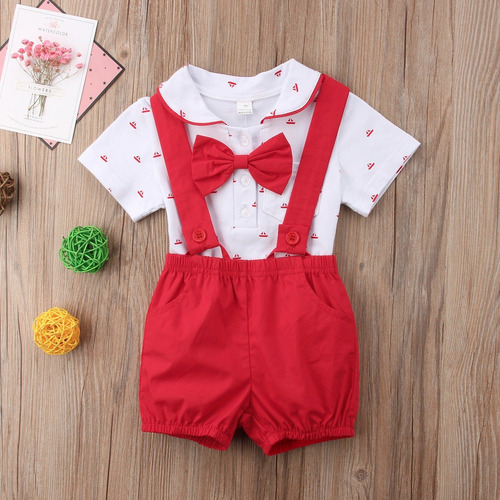 Conjunto Formal Short Bebe       Talla  6 -24 Meses