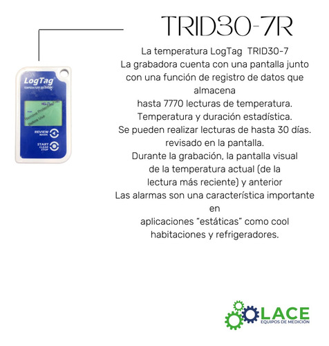 Termómetro Datalogger Logtag Trid30-7r Con Calibración Ema