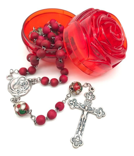 Terço Perfumado Novena Das Rosas Santa Terezinha Cor Vermelho