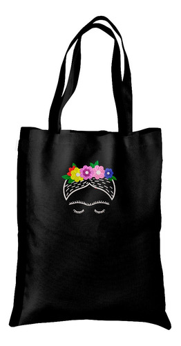 Bolsa Tote Bag Artesanal Gabardina Bordado Frida Kahlo