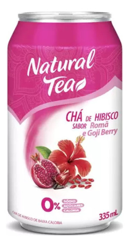 Chá Hibisco, Romã E Goji Berry Natural Tea 335ml (24 Latas)
