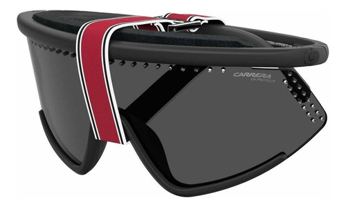 Gafas de sol Carrera Hyperfit con marco de plástico color negro, lente gris de plástico clásica, varilla negra de plástico - 10/S