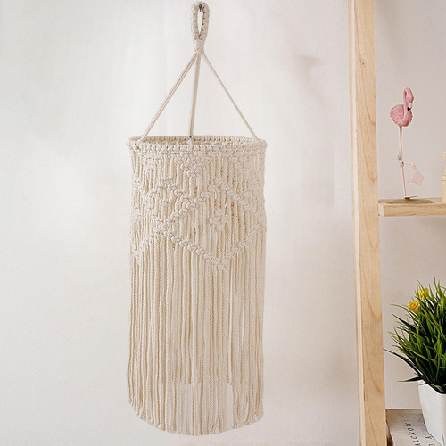 Lámpara Colgante De Pantalla De Macramé Con Lámpara