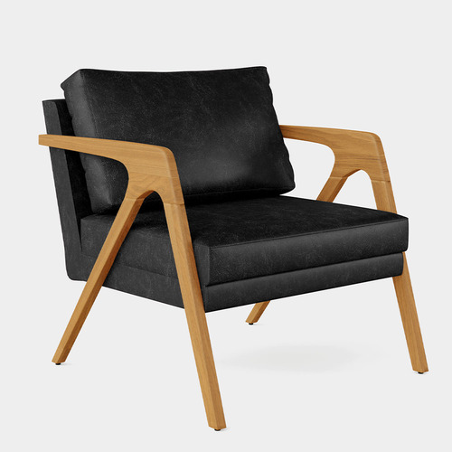 Kit 04 Poltronas Pietra Couríssimo Preto Brilho Desenho do tecido Liso