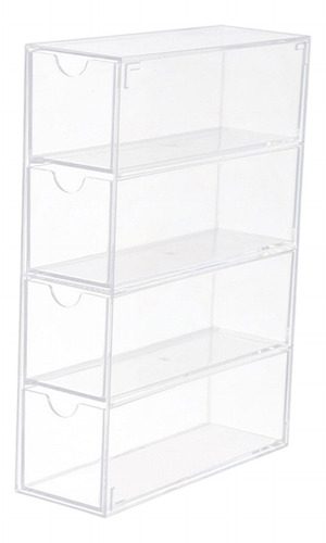 Organizador De Maquiagem Acrílico Com 4 Gavetas, Suporte