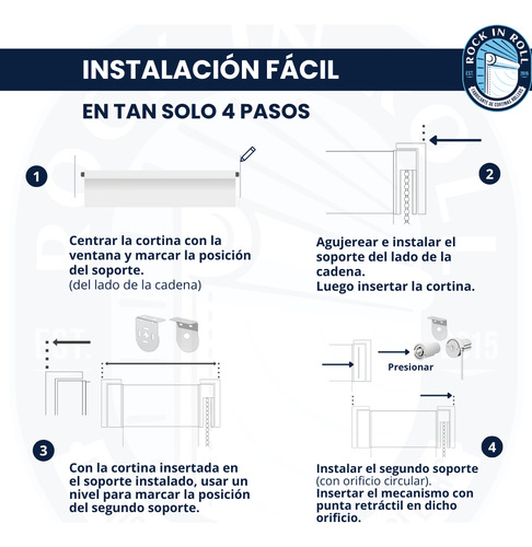 Cortina Roller Blackout 140x140 Aislante Termico Y Acustico