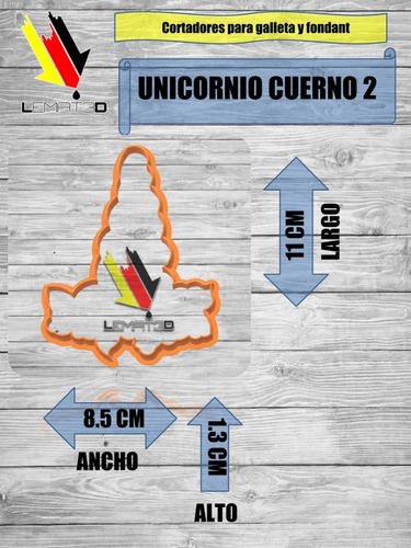 Cortador De Galletas Y Fondant - Unicornio Cuerno 2