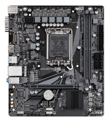 Placa Mãe Gigabyte H610m H, Intel 12ª/13ª Gen, Lga1700 Cor Cinza