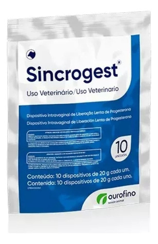 Sincrogest® 20g 10 Dispositivos Intravaginais - Ouro Fino