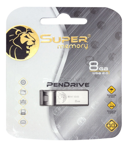 Memoria Usb Supermemory 8gb Metálica 