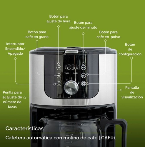 Cafetera Con Molino Integrado Avera