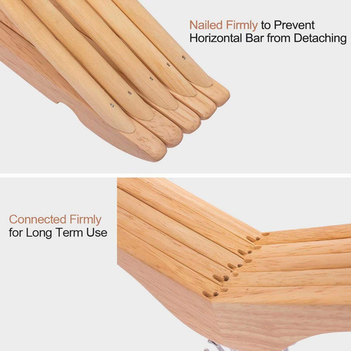 Perchas De Madera Elong Home Solid, 30 Unidades, Para Camisa
