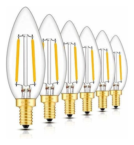 Crlight 2w 250lm Led Candelabro Bulbo 2700k Blanco Cálido, 