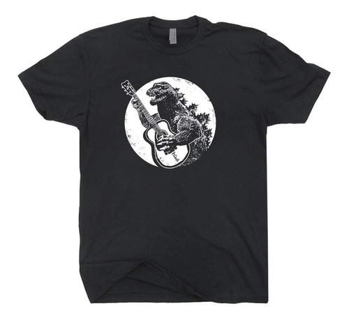 Playera Camiseta Godzilla Tocando La Guitarra Unisx + Regalo