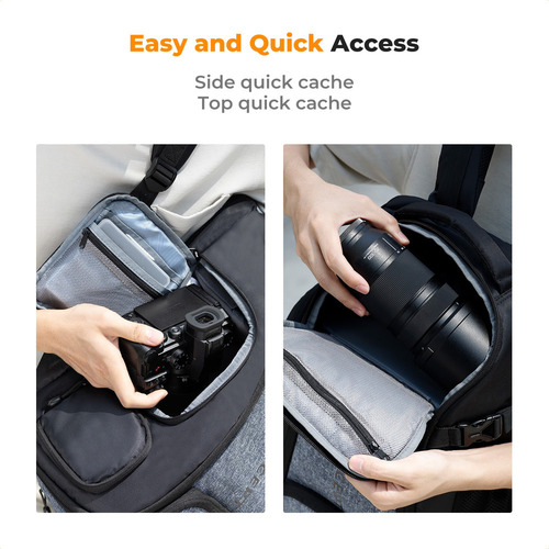 / K&f Concept Mochila Para Câmera 25l De Grande Capacidade