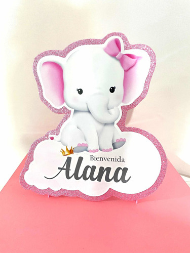 Kit Decoración Baby Shower Niña Elefante Rosa