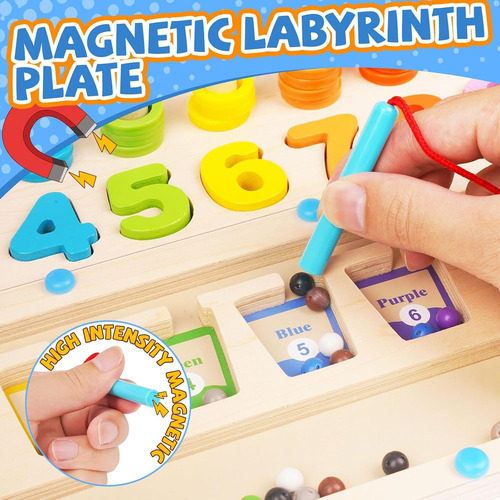 Agirlgle 3 En 1 Laberinto Magnético De Colores Y Números Jug