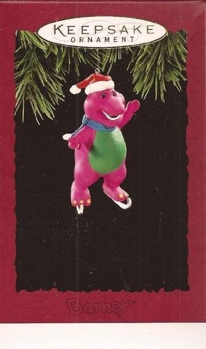 Qx5966 Barney Ice Skating 1994 Hallmark Keepsake Ornament