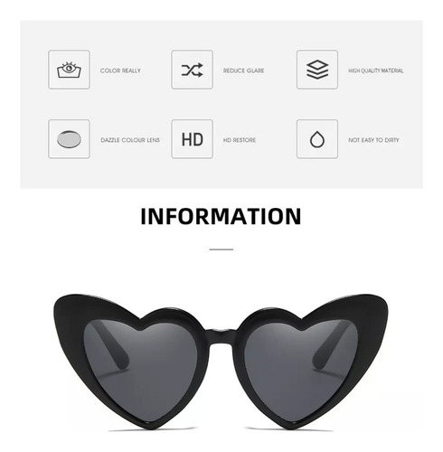 1 Gafas De Sol Con Forma De Corazón, Accesorios De Moda,