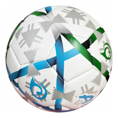 Balon Fut Adx #5 Costura Reforzada Peso/medida Oficial+bomba Color Verde/Azul