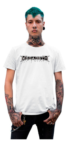 Playera Blanca Megadeth Thrash Metal Rockera Youthanasia