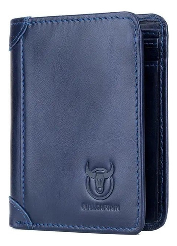 Bullcaptain - Billetera De Cuero Mate Qb-031-v-bl Azul