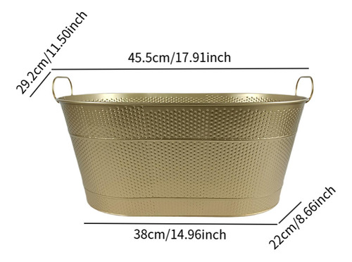 Galvanized Oval Beverage Tub Bucket Bucket Bucket Com Alças