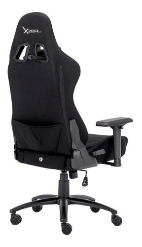 Imagen 3 de 3 de Silla de escritorio Xzeal RGB XZ15 gamer ergonómica negra con tapizado de tela