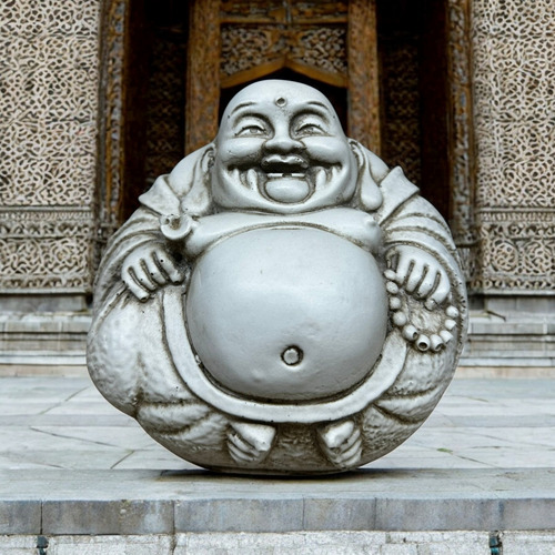 Buda Gordo Abundancia Fortuna 16 Cm Alt Resina Apto Exterior